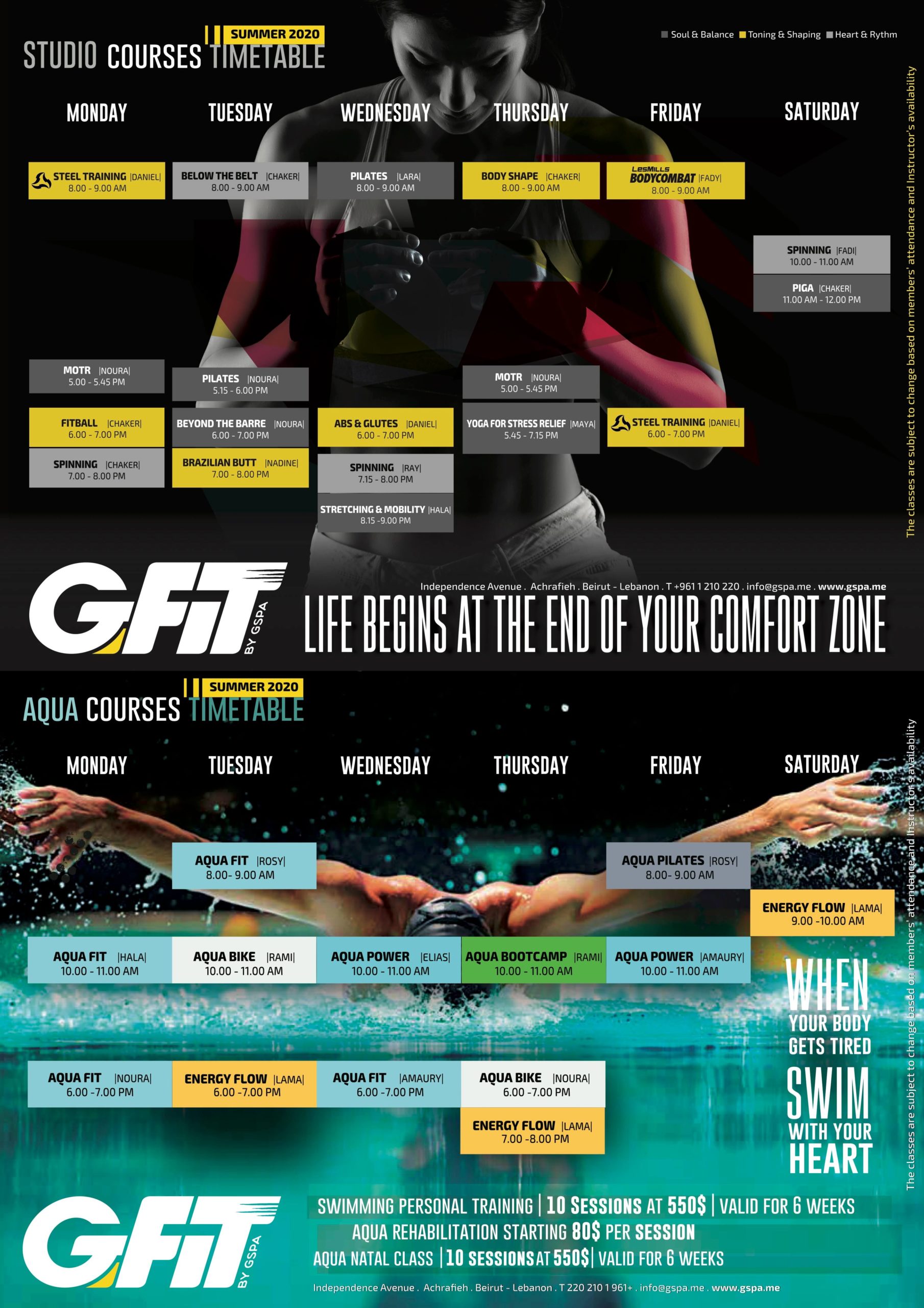 G fit gym classes schedule summer 2020 photo